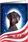 July 4th Card - featuring a Doberman Pinscher (with natural ears) card