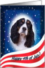 July 4th Card - featuring a black/white/tri English Springer Spaniel card