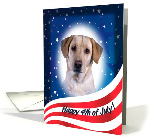 July 4th Card - featuring a yellow Labrador Retriever card (823393)