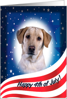 July 4th Card - featuring a yellow Labrador Retriever card