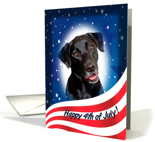 July 4th Card - featuring a black Labrador Retriever card (823394)