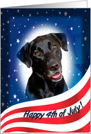 July 4th Card - featuring a black Labrador Retriever card