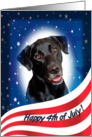 July 4th Card - featuring a black Labrador Retriever card