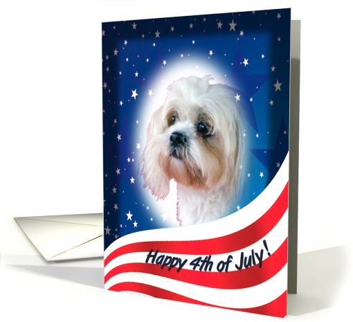 July 4th Card - featuring a Lhasa Apso card (823407)