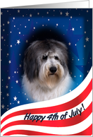 July 4th Card - featuring a Polish Lowland Sheepdog card
