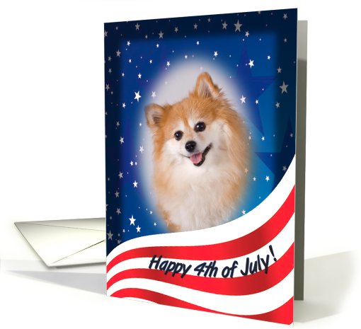 July 4th Card - featuring a Pomeranian card (824084)