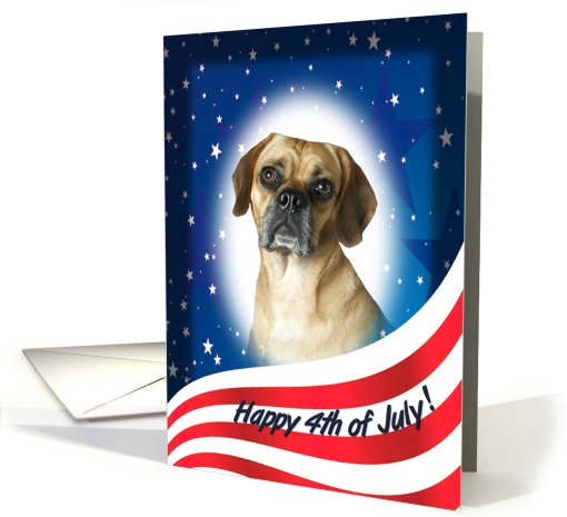 July 4th Card - featuring a Puggle card (824086)