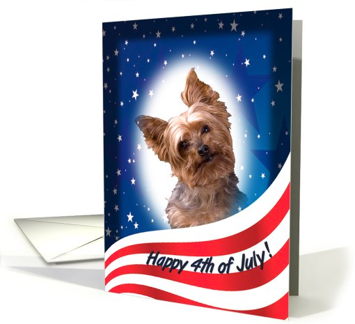 July 4th Card - featuring a Yorkshire Terrier card (824126)
