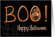 Boo! Happy Halloween - featuring a chocolate/tan Cocker Spaniel card