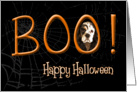 Boo! Happy Halloween - featuring a parti tri Cocker Spaniel card