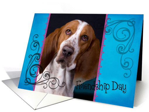 Friendship Day card featuring a Basset Hound card (833684)