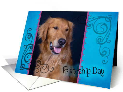 Friendship Day card featuring a Golden Retriever card (833992)