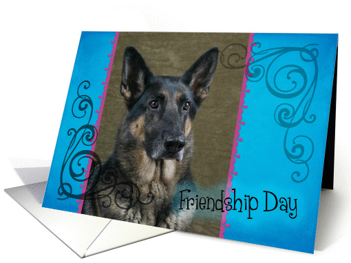 Friendship Day card featuring a German Shepherd Dog card (833997)