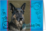 Friendship Day card featuring a German Shepherd Dog card