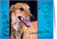 Friendship Day card featuring a Greyhound card