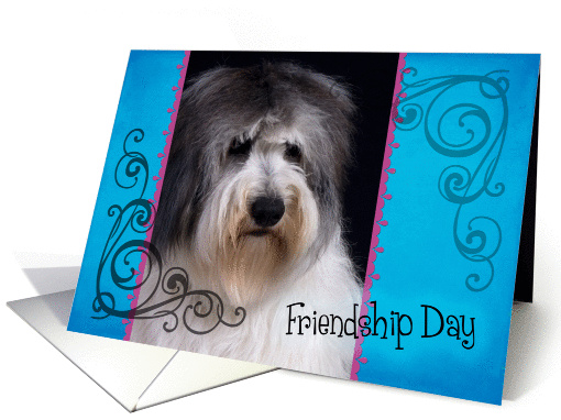 Friendship Day card featuring a Polish Lowland Sheepdog card (834108)