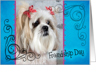 Friendship Day card featuring a Lhasa Apso card