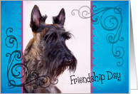 Friendship Day card featuring a brindle Scottish Terrier card
