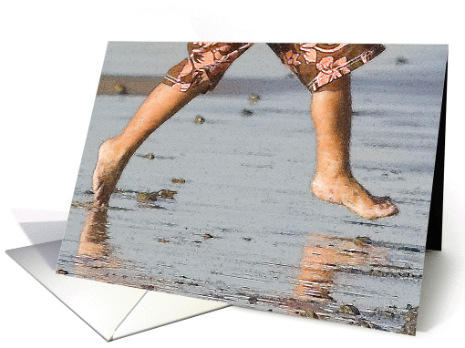 Running on the Beach - all occasion card (893433)