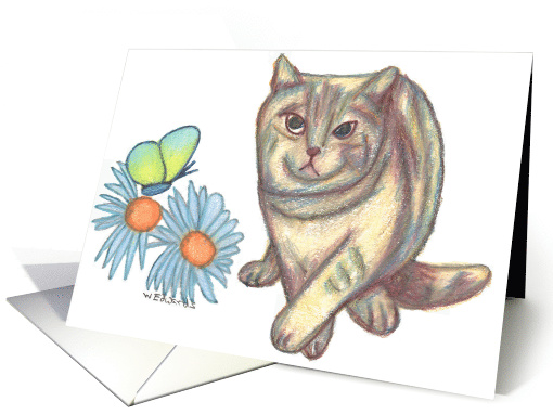 Butterfly Garden Cat 1 card (425826)