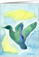 Duck Watercolor Painting, blank note card