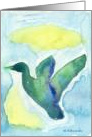 Duck Watercolor Painting, blank note card