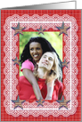 Red Plaid and Lace Americana Country Photo Card