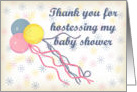 Thank You for Baby Shower Hostess, pastel balloons card