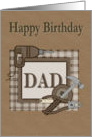 Happy Birthday Dad carpenter theme card