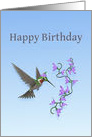 Happy Birthday Ruby Throated Hummingbird card