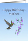 Happy Birthday Mother Ruby Throated Hummingbird card