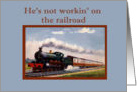 Retirement from Railroad, Vintage Steam Train card