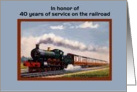 Retirement from Railroad, Vintage Steam Train, customizable card