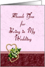 Pink and Burgundy Wedding Party Thank You card