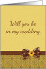 Be in my Wedding Request Country Brown Golden Yellow card