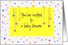 Baby Shower Invitation, Customizable gender neutral colors with stars card