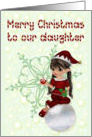 Merry Christmas to our daughter, little girl elf card