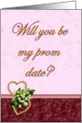 Will you be my Prom Date pink and burgundy card
