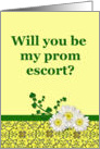 Prom Invitation green and yellow with daisies card