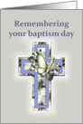 Baptism Anniversary, Cross and Butterfly card