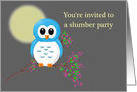 Slumber Party Invitation with Cute Owls card