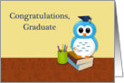 Congratulations Graduate Owl with Mortar Board card