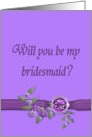 Bridesmaid Request in purple card