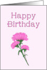 Happy Birthday, Pink Carnations card