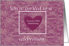 25th Wedding Anniversary Celebration, Purple White Silver card