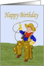 Little Cowboy Birthday, vintage image card