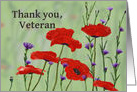 Thank you Veteran,Poppies and Bachelor Buttons card
