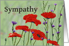 Sympathy,Poppies and Bachelor Buttons card
