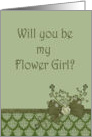 Be my Flower Girl Sage green card