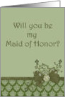 Be my Maid of Honor Sage green card